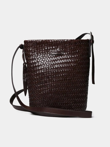 Complementos - Bolso bombonera en cuero trenzado con tira ajustable | SALLY  - Toni Pons  