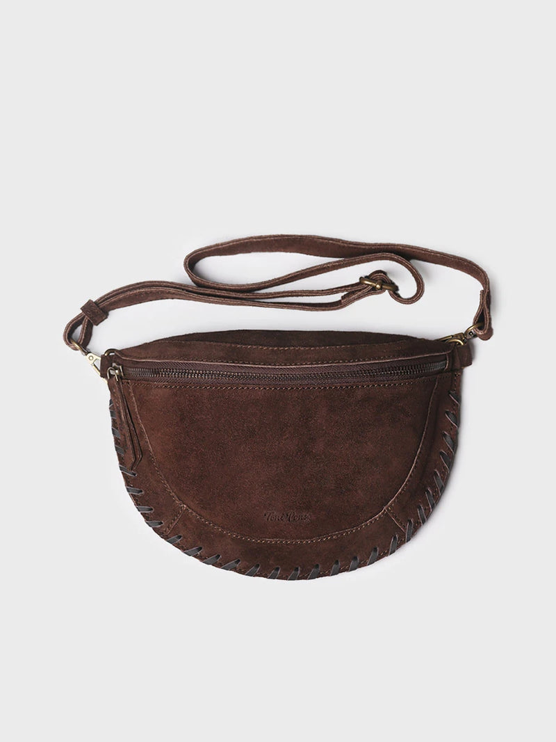 Complementos - Bolso bandolera en serraje con trenzado de piel | SAMY  - Toni Pons  