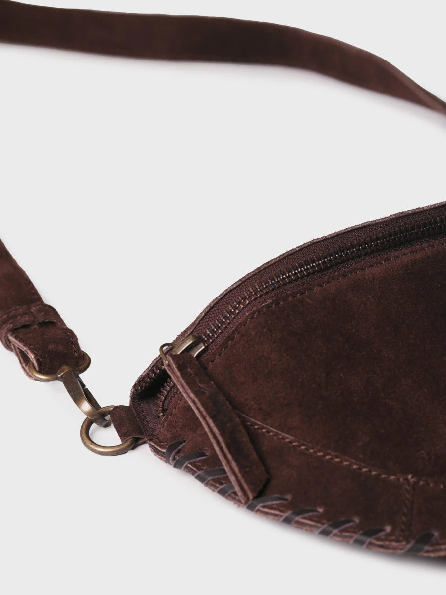 Complementos - Bolso bandolera en serraje con trenzado de piel | SAMY  - Toni Pons  