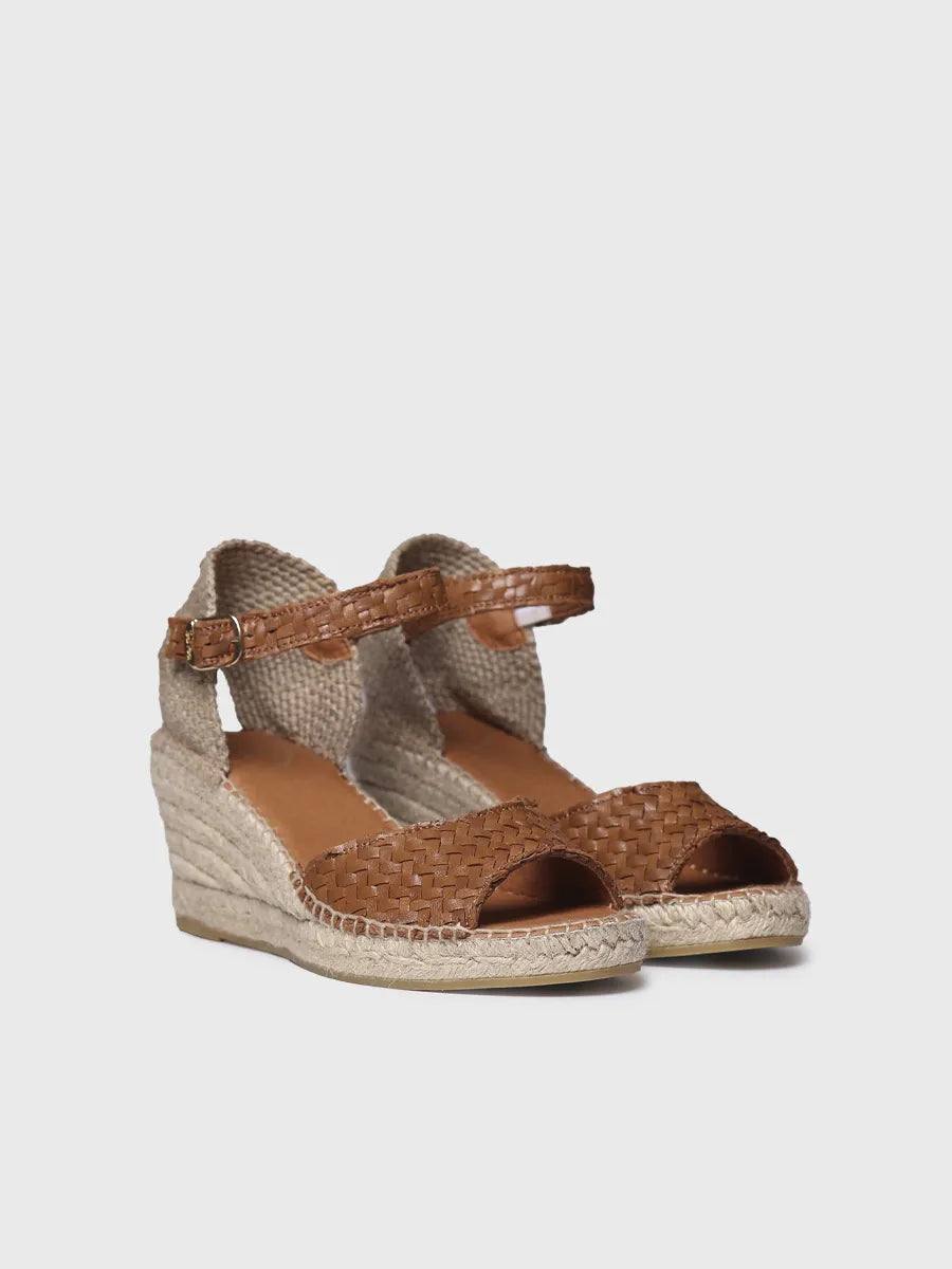  - Alpargata de mujer de cuña en piel trenzada | SARAI  - Toni Pons  
