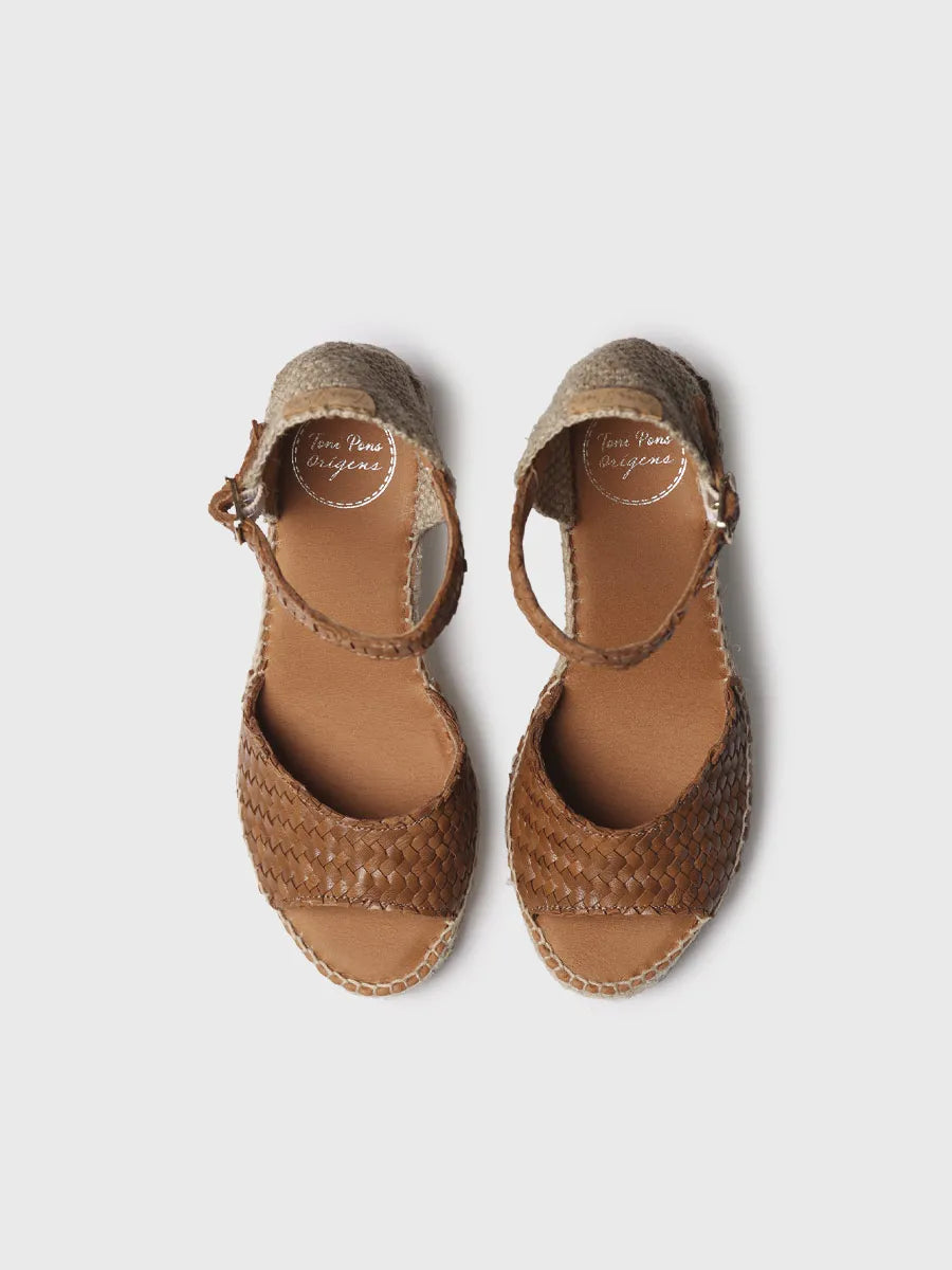  - Alpargata de mujer de cuña en piel trenzada | SARAI  - Toni Pons  