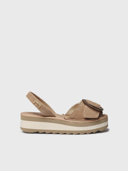  - Sandalia de mujer en serraje con hebilla decorativa | SAURA  - Toni Pons  