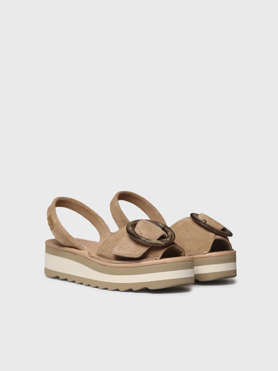  - Sandalia de mujer en serraje con hebilla decorativa | SAURA  - Toni Pons  