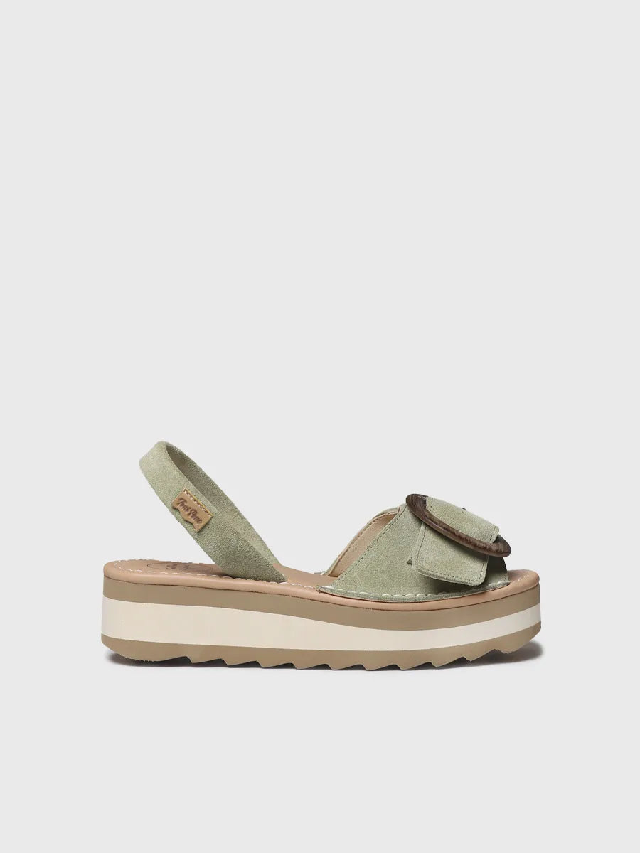  - Sandalia de mujer en serraje con hebilla decorativa | SAURA  - Toni Pons  