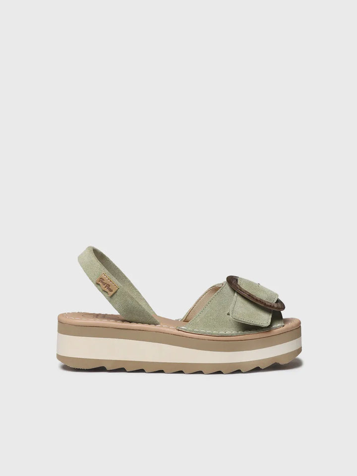  - Sandalia de mujer en serraje con hebilla decorativa | SAURA  - Toni Pons  