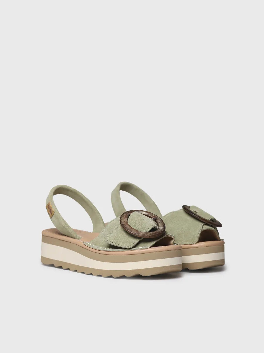  - Sandalia de mujer en serraje con hebilla decorativa | SAURA  - Toni Pons  