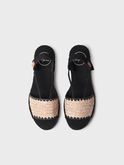 Women's espadrille in braided fabric with dyed wedge