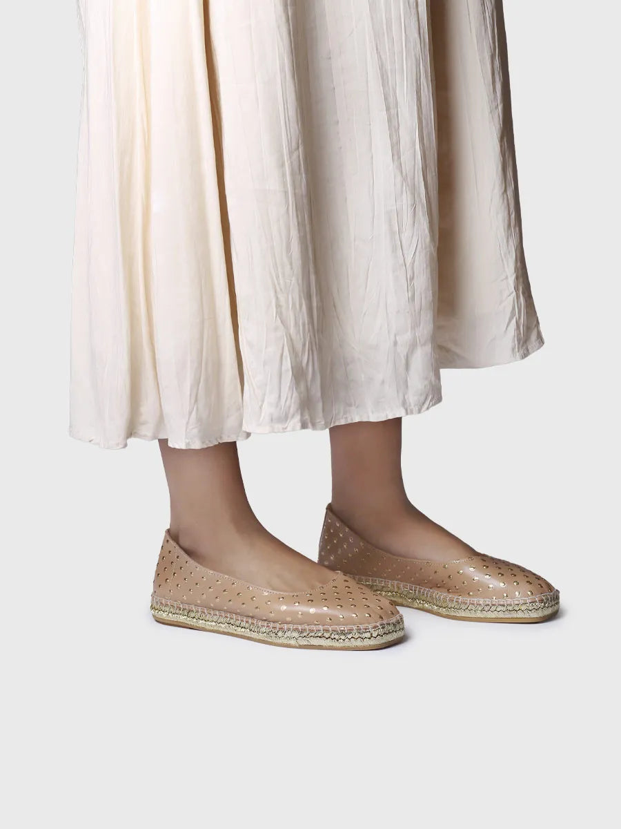  - Alpargata tipo bailarina de mujer en piel con topos metalizados | SHEILA  - Toni Pons  