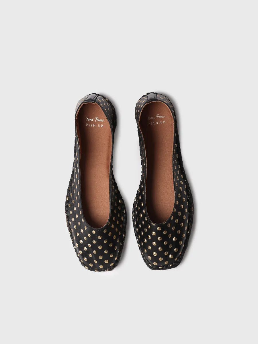  - Alpargata tipo bailarina de mujer en piel con topos metalizados | SHEILA  - Toni Pons  