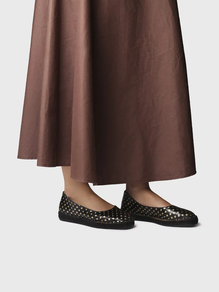  - Alpargata tipo bailarina de mujer en piel con topos metalizados | SHEILA  - Toni Pons  