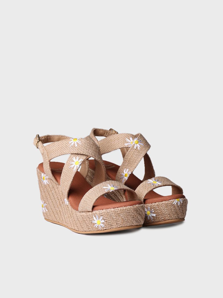 Alpargata mujer - Alpargata alta de mujer con margaritas  - Toni Pons  