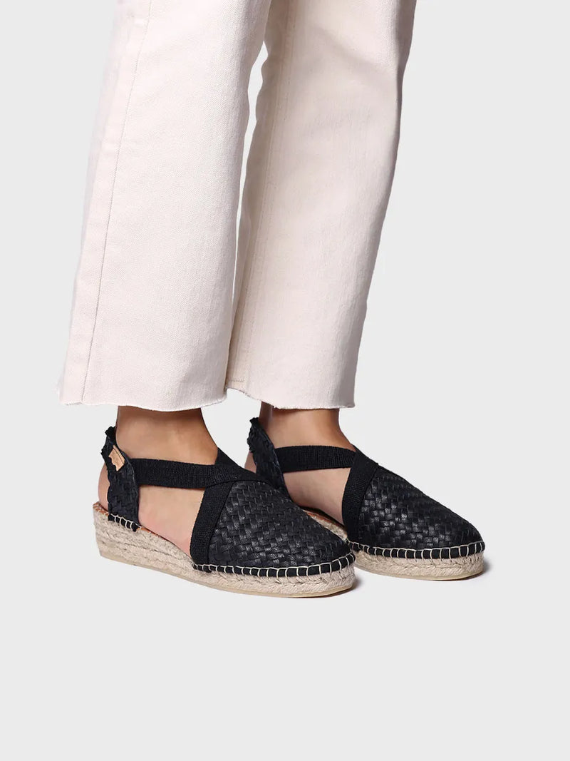 SIRACUSA - Closed espadrille for women in braided leather with SIRACUSA - Closed espadrille for women in braided leather with