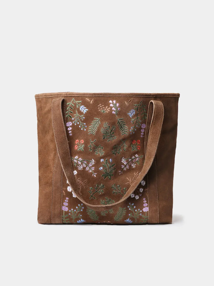 Complementos - Bolso de mujer en serraje con bordado floral | SIURANA  - Toni Pons  