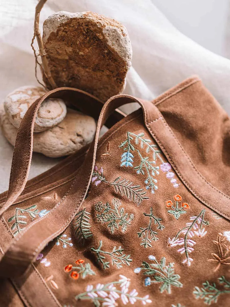 Complementos mujer - Bolso de mujer en serraje con bordado floral  | SIURANA  - Toni Pons  