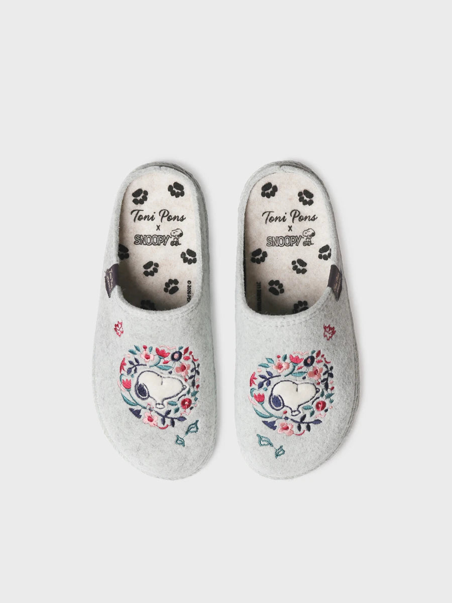 Zapatillas de casa mujer - Slipper de casa en fieltro con motivo Snoopy para mujer | SNOOPY  - Toni Pons  