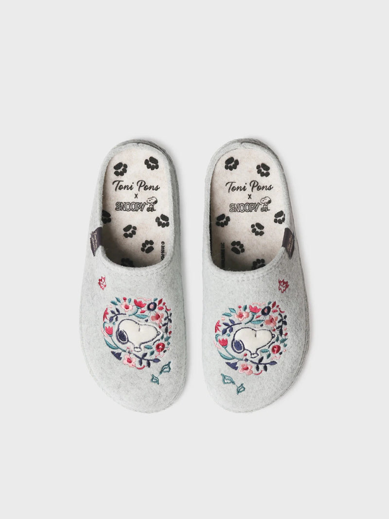 Zapatillas de casa mujer - Slipper de casa en fieltro con motivo Snoopy para mujer | SNOOPY  - Toni Pons  