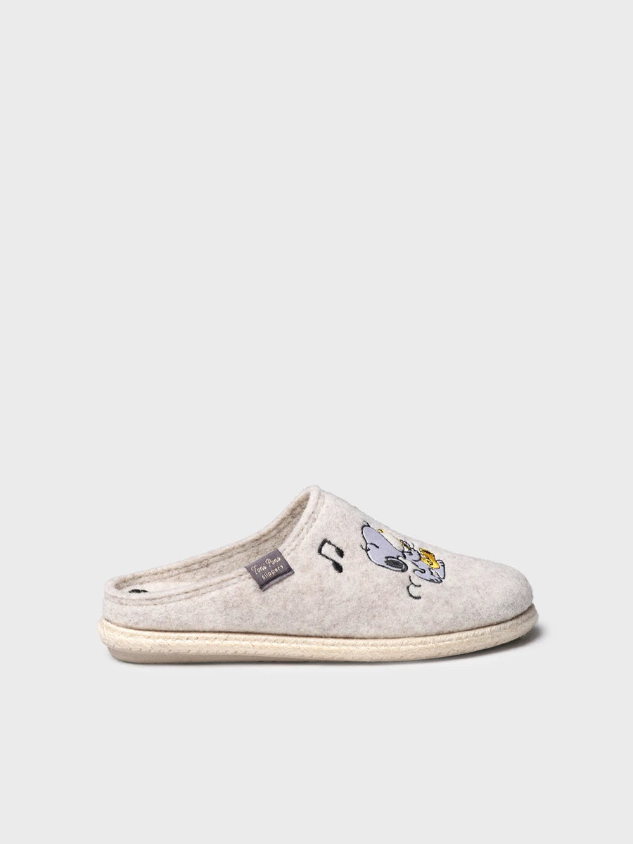 Zapatillas de casa mujer - Slipper de casa en fieltro con motivo Snoopy para mujer | SNOOPY  - Toni Pons  