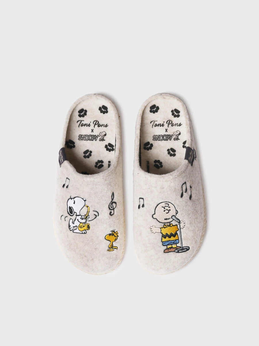 Zapatillas de casa mujer - Slipper de casa en fieltro con motivo Snoopy para mujer | SNOOPY  - Toni Pons  