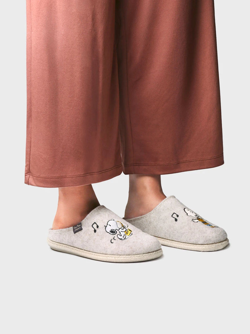 Zapatillas de casa mujer - Slipper de casa en fieltro con motivo Snoopy para mujer | SNOOPY  - Toni Pons  