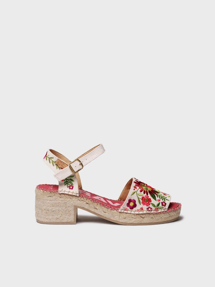  - Alpargata de mujer con tacón bajo y bordado floral | TAMARIU  - Toni Pons  