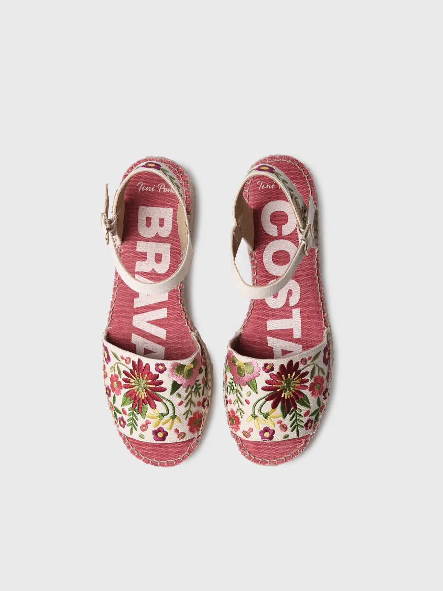  - Alpargata de mujer con tacón bajo y bordado floral | TAMARIU  - Toni Pons  