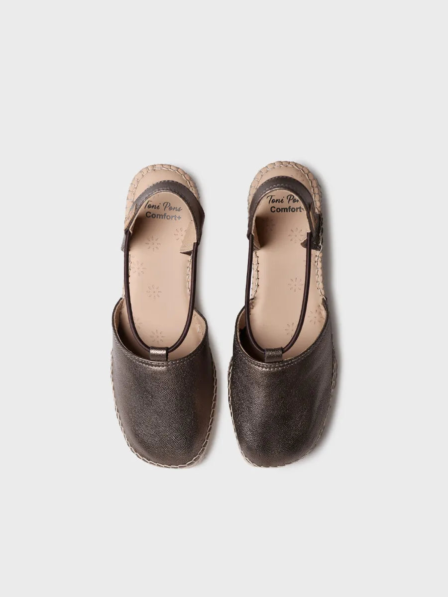  - Alpargata de mujer de cuña en piel con elásticos | TANA  - Toni Pons  