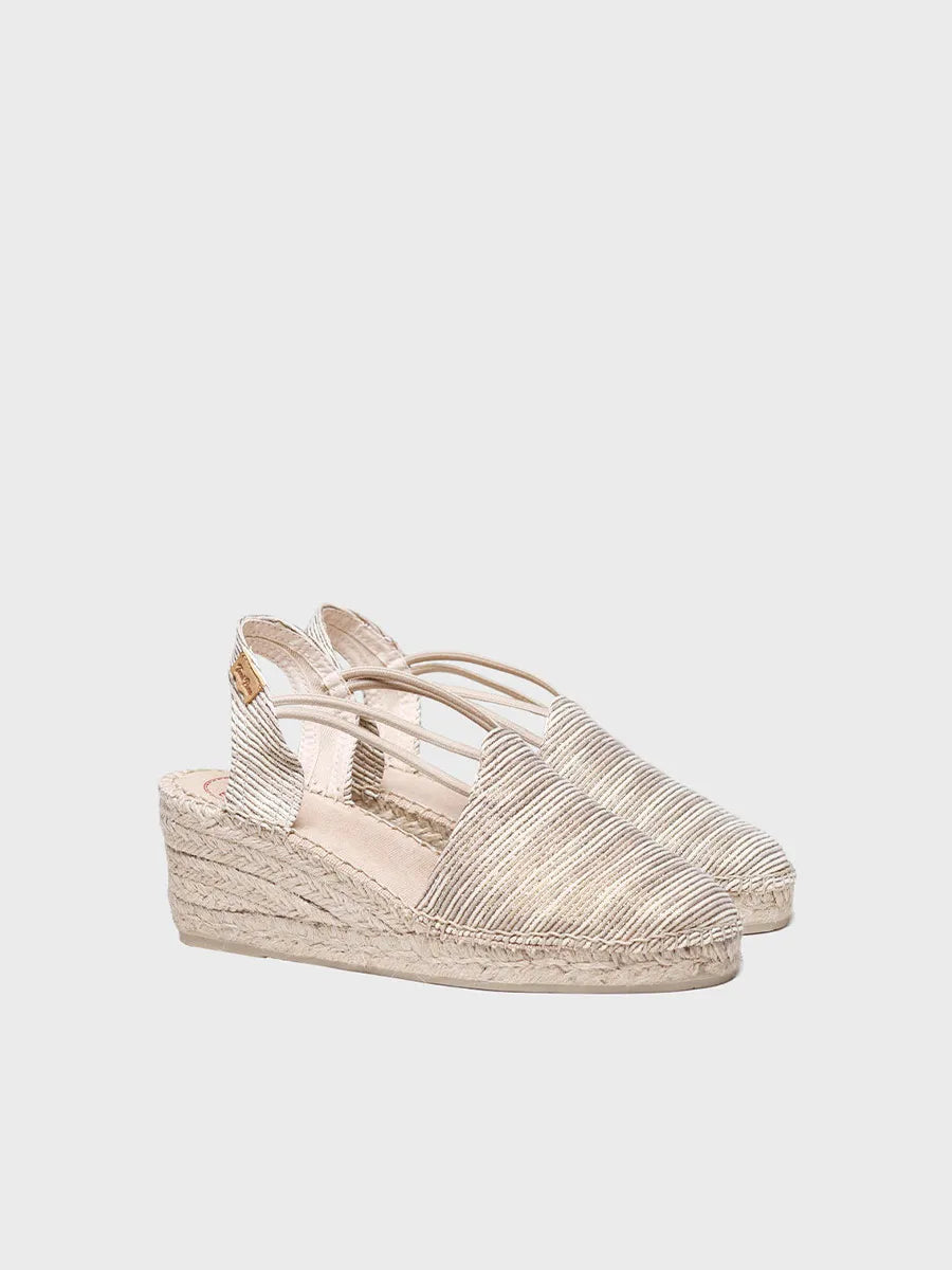 Wedge espadrilles with elastic straps