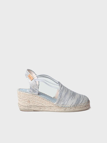 Wedge espadrilles with elastic straps