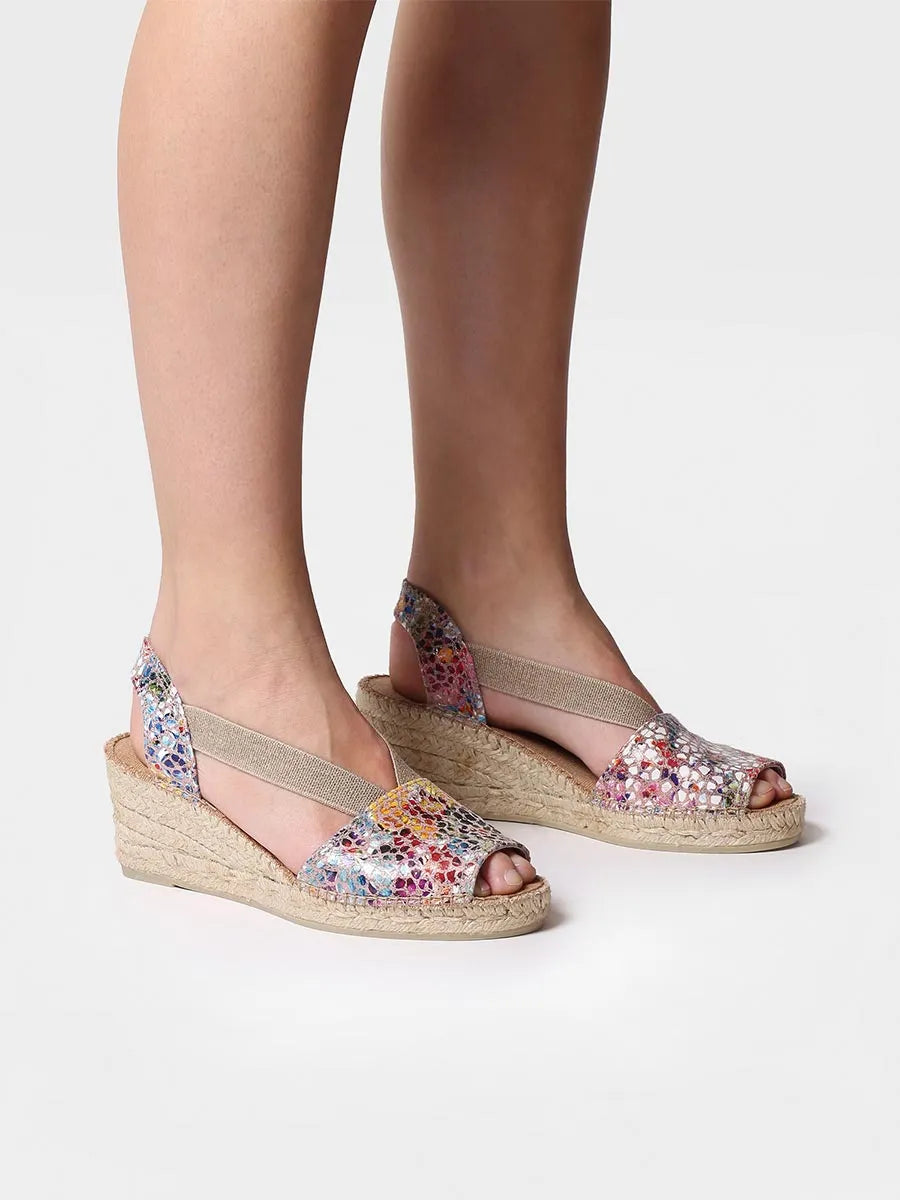 Slingback medium wedge espadrille