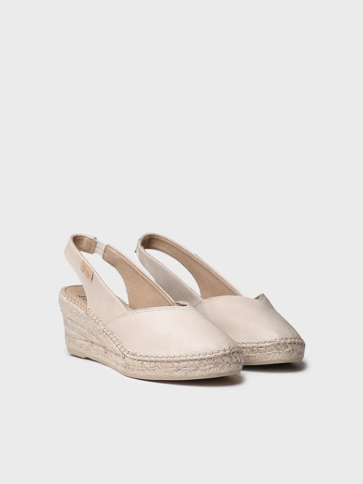 alpargatas mujer - Alpargata de mujer en piel con cuña para un calce más ancho | TERMAL  - Toni Pons  