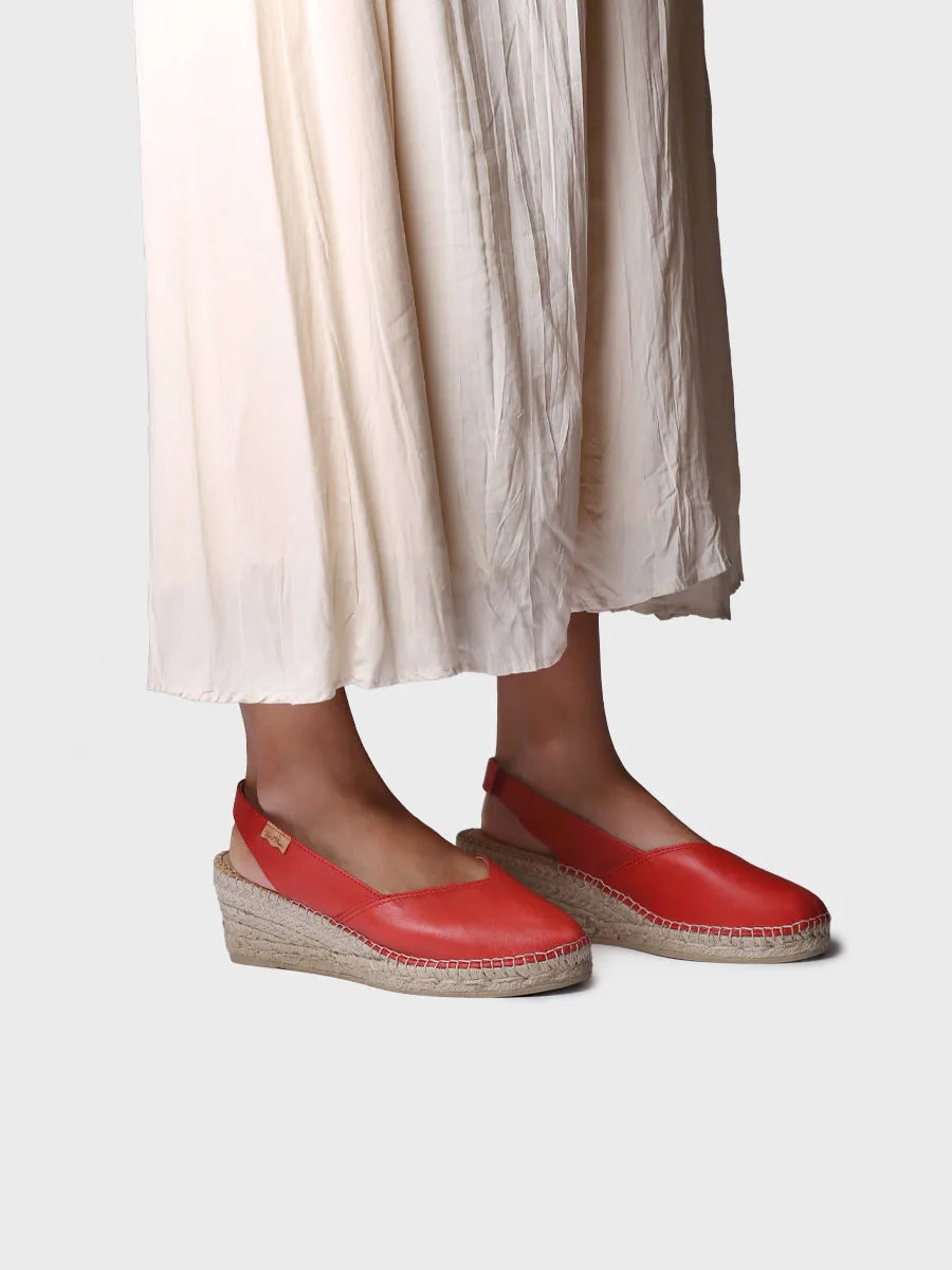 Alpargatas mujer - Alpargata de mujer en piel con cuña para un calce más ancho | TERMAL  - Toni Pons  