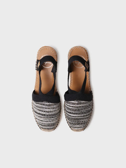 Medium wedge espadrille in multicoloured fabric