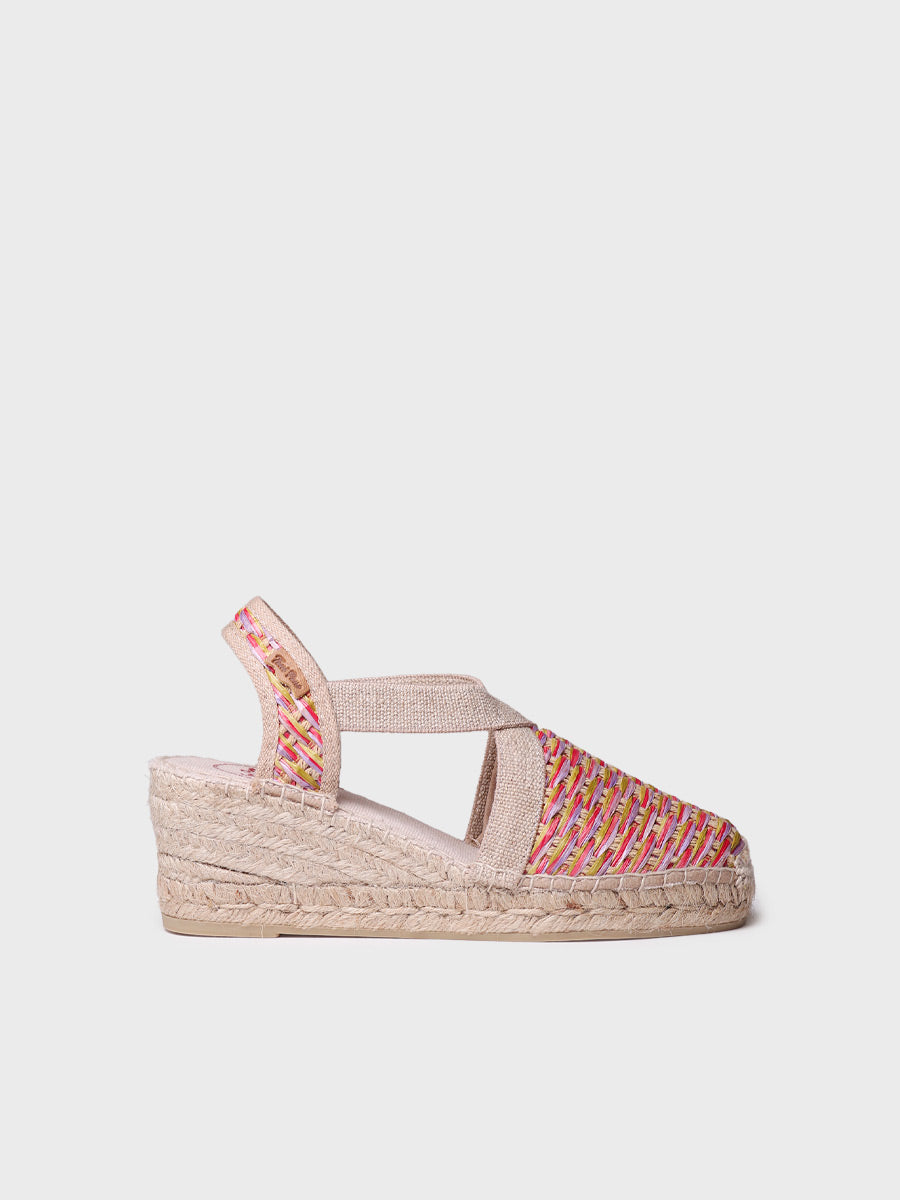 Women's vegan espadrilles in multicoloured raffia - TERRA-CS