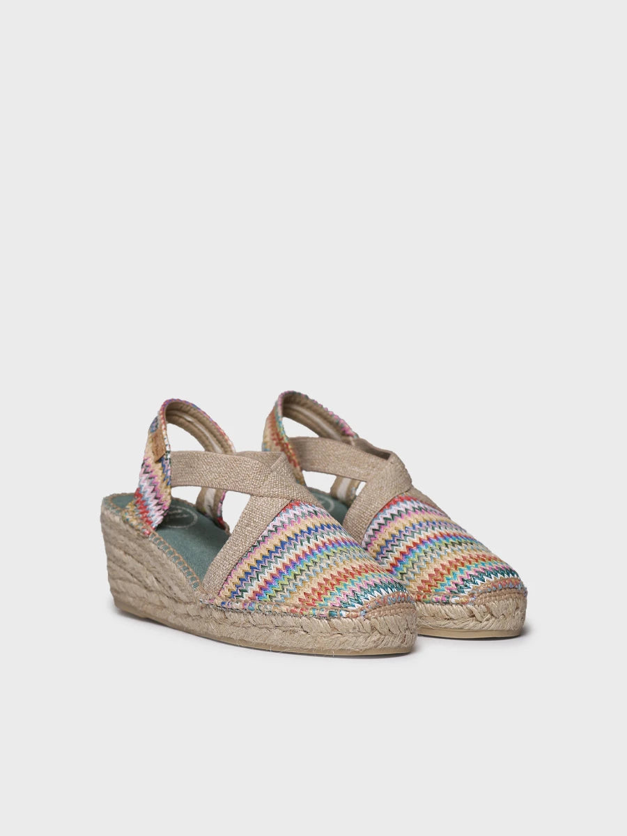  - Alpargata de cuña media en rafia multicolor | TERRA-MH  - Toni Pons  