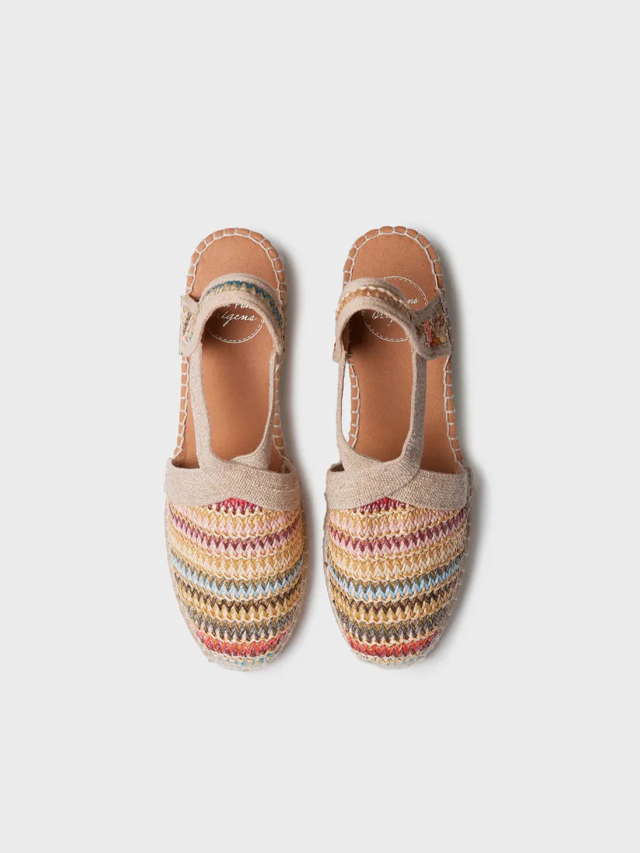  - Alpargata de cuña media en rafia multicolor | TERRA-NM  - Toni Pons  