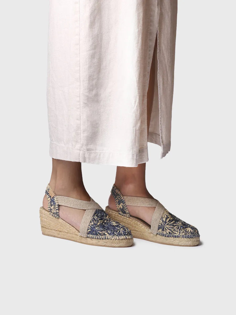  - Alpargata de cuña en rafia floral | TERRA-RF  - Toni Pons  