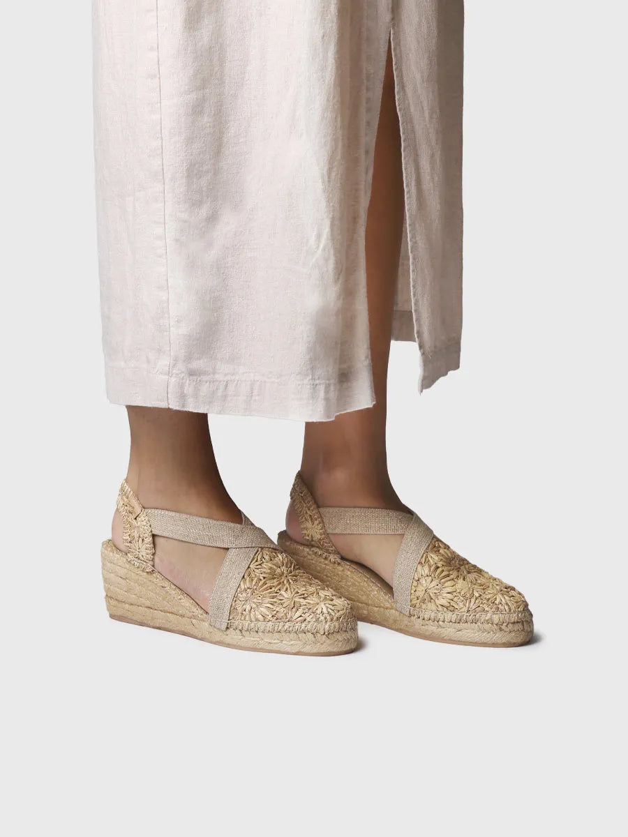 - Alpargata de cuña en rafia floral | TERRA-RF  - Toni Pons  