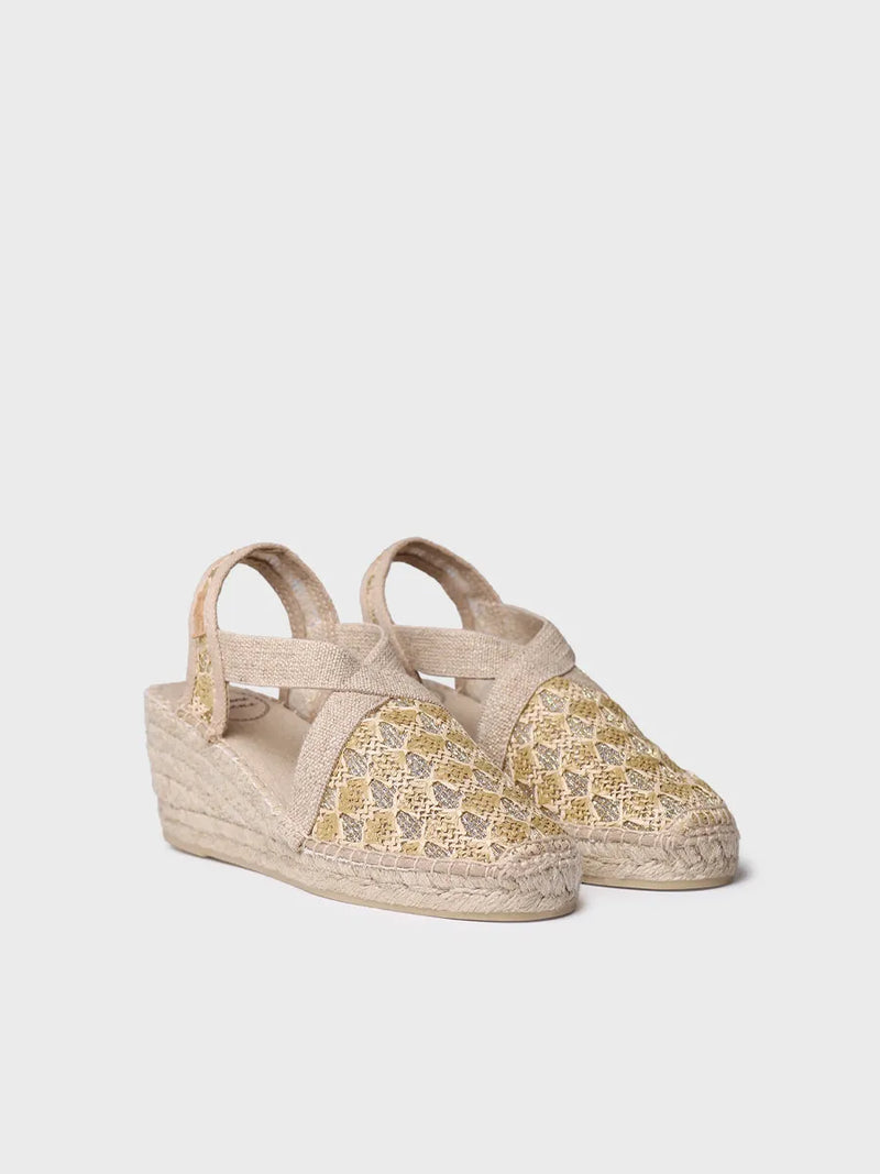 alpargatas mujer - Alpargata vegana de mujer en tejido multicolor con cuña | TERRA-TT  - Toni Pons  