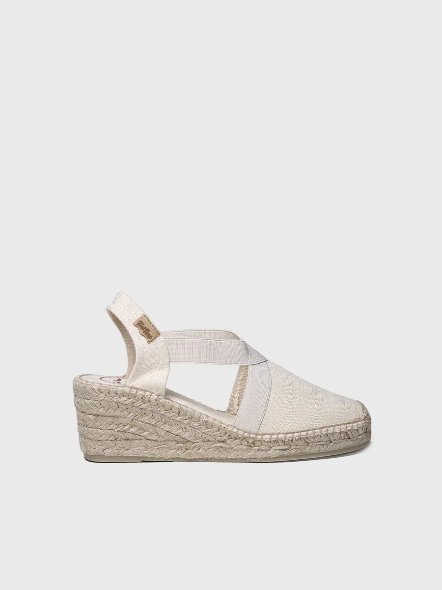 Espadrille à talon compensé moyen véganne 