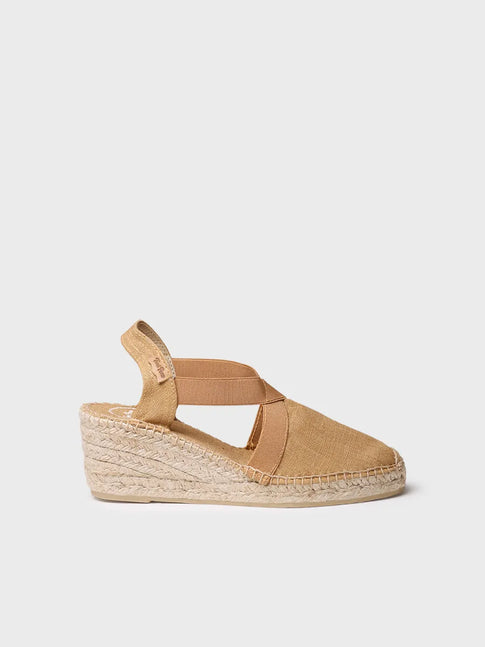 Espadrille à talon compensé moyen véganne 