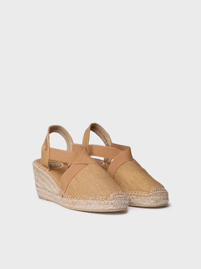 Espadrille à talon compensé moyen véganne 