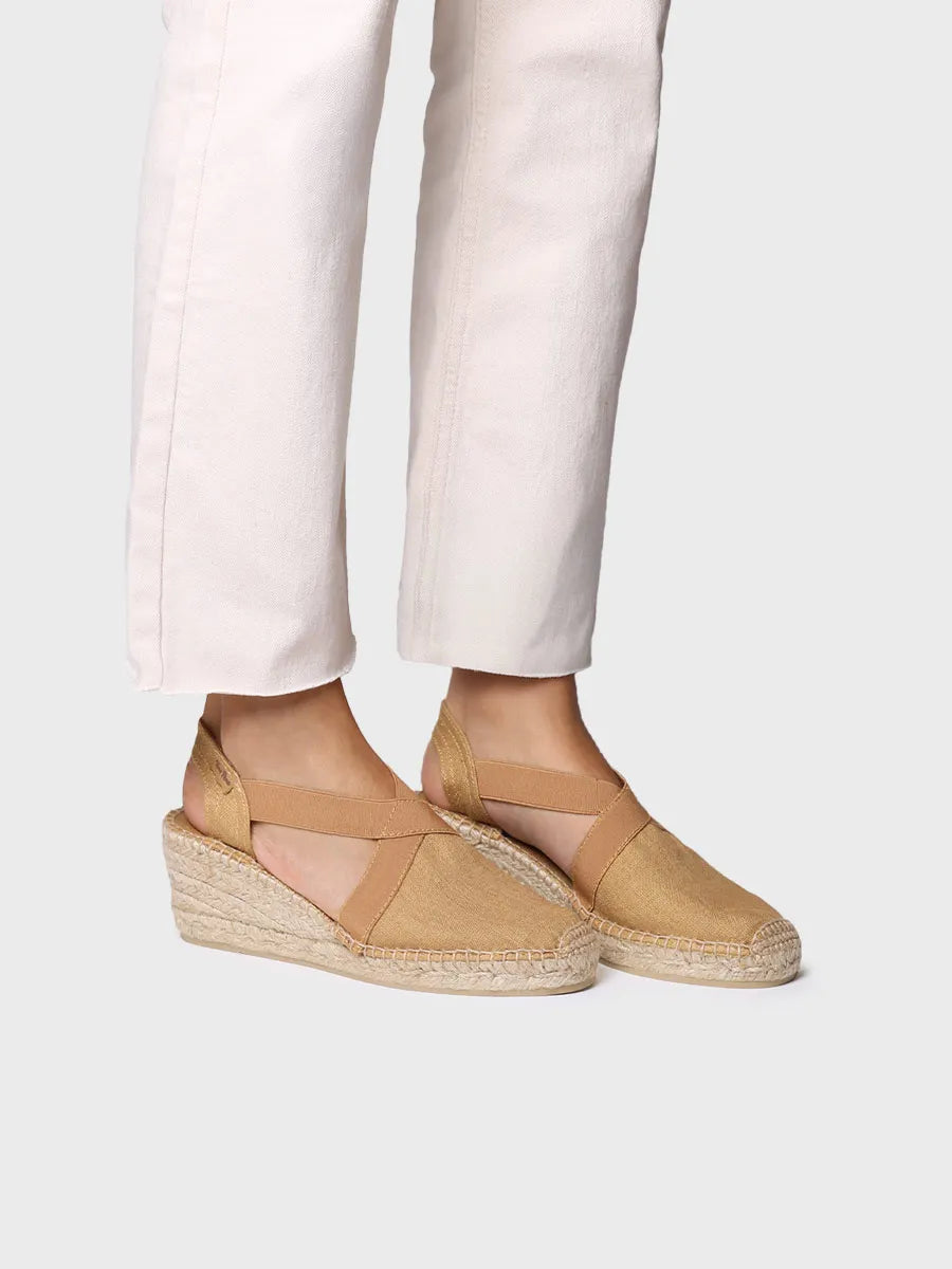 Espadrille à talon compensé moyen véganne 