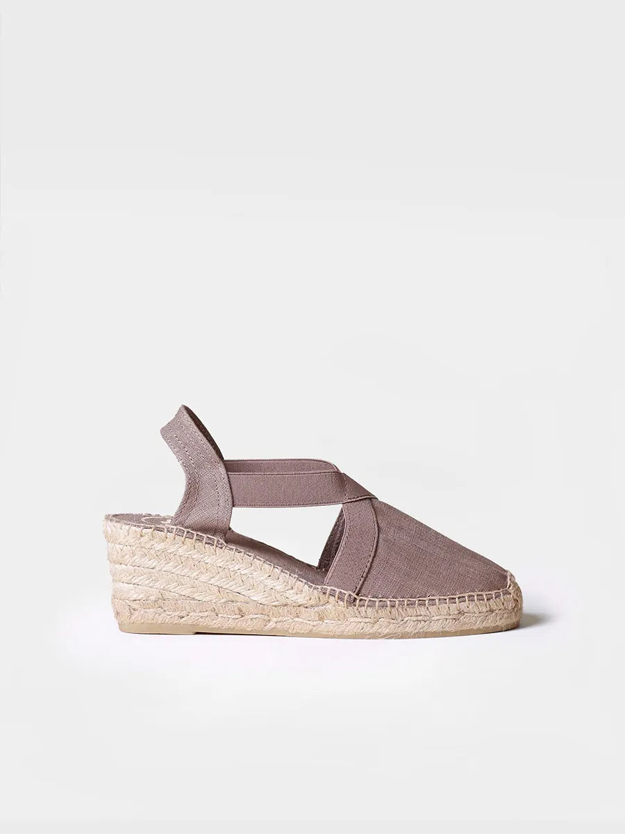 Espadrille à talon compensé moyen véganne 