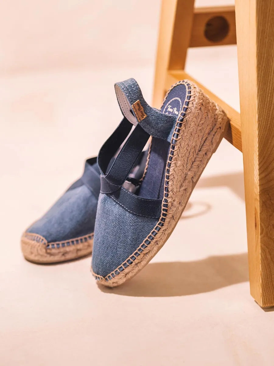 Espadrillas vegane con zeppa media
