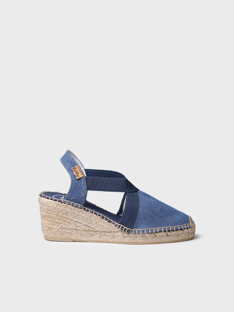 Espadrille à talon compensé moyen véganne 