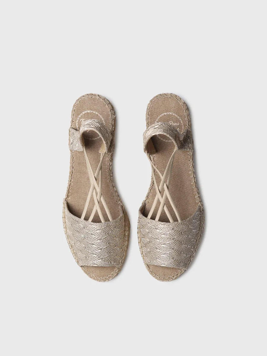 - Alpargata de mujer de cuña en tejido trenzado brillante | TESS-CG  - Toni Pons  