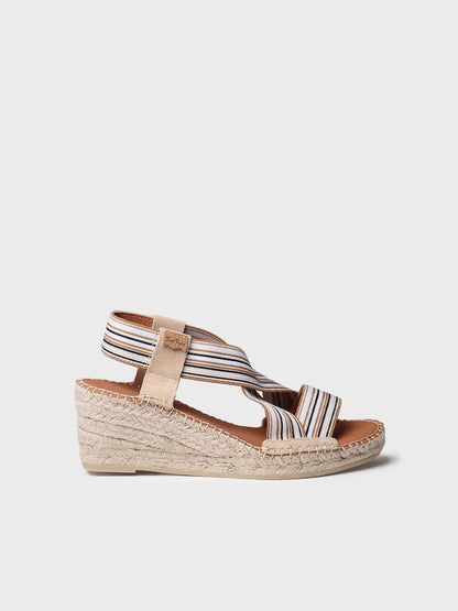 Women's espadrille with wedge and elastic bands