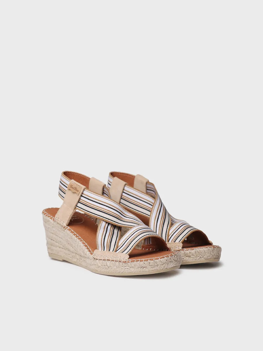 Women's espadrille with wedge and elastic bands