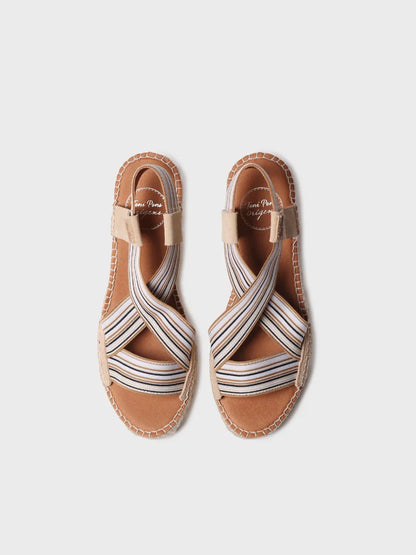 Women's espadrille with wedge and elastic bands