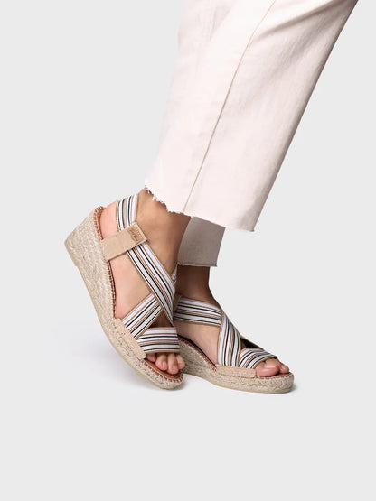 Women's espadrille with wedge and elastic bands